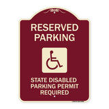 Reserved Parking State Disabled Parking Permit Required (Handicapped Symbol)