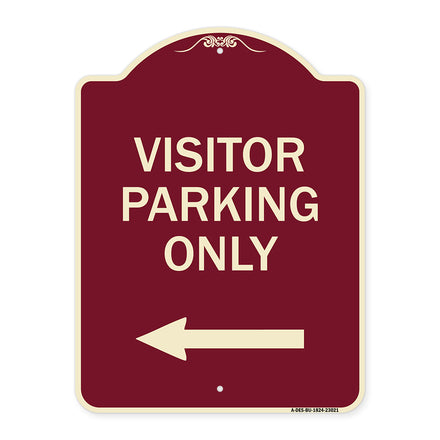 Reserved Parking Sign Visitor Parking Only (With Left Arrow)