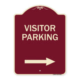 Reserved Parking Sign Visitor Parking (Arrow Pointing Right)