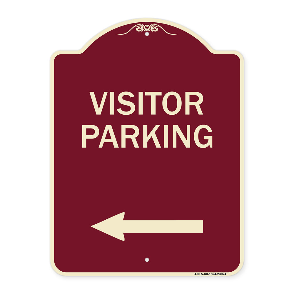 Reserved Parking Sign Visitor Parking (Arrow Pointing Left)