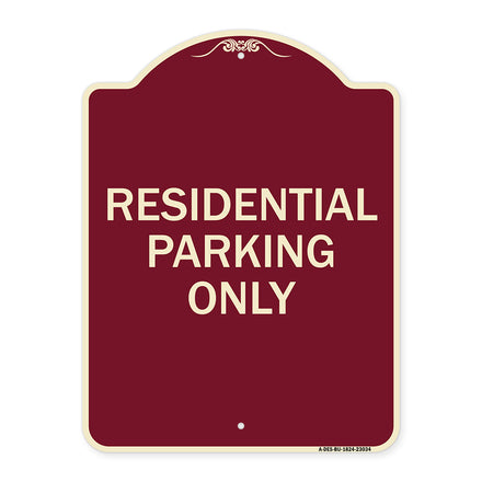 Reserved Parking Sign Residential Parking Only