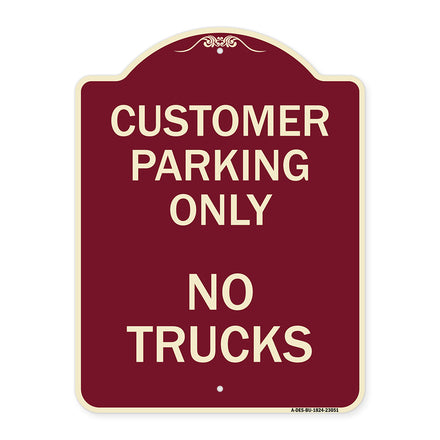 Reserved Parking Sign Customer Parking Only No Trucks