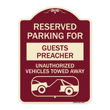 Reserved Parking for Guest Preacher Unauthorized Vehicles Towed Away (With Tow Away Graphic)
