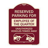 Reserved Parking for Employee of the Quarter Unauthorized Vehicles Towed Away (With Tow Away Graphic)