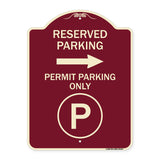 Reserved Parking - Permit Parking Only with Symbol and Right Arrow