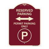 Reserved Parking - Permit Parking Only with Symbol and Bidirectional Arrow