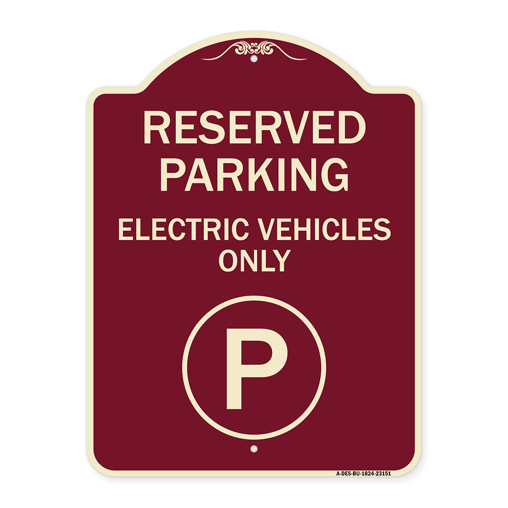 Reserved Parking - Electric Vehicles Only (With Parking Symbol)