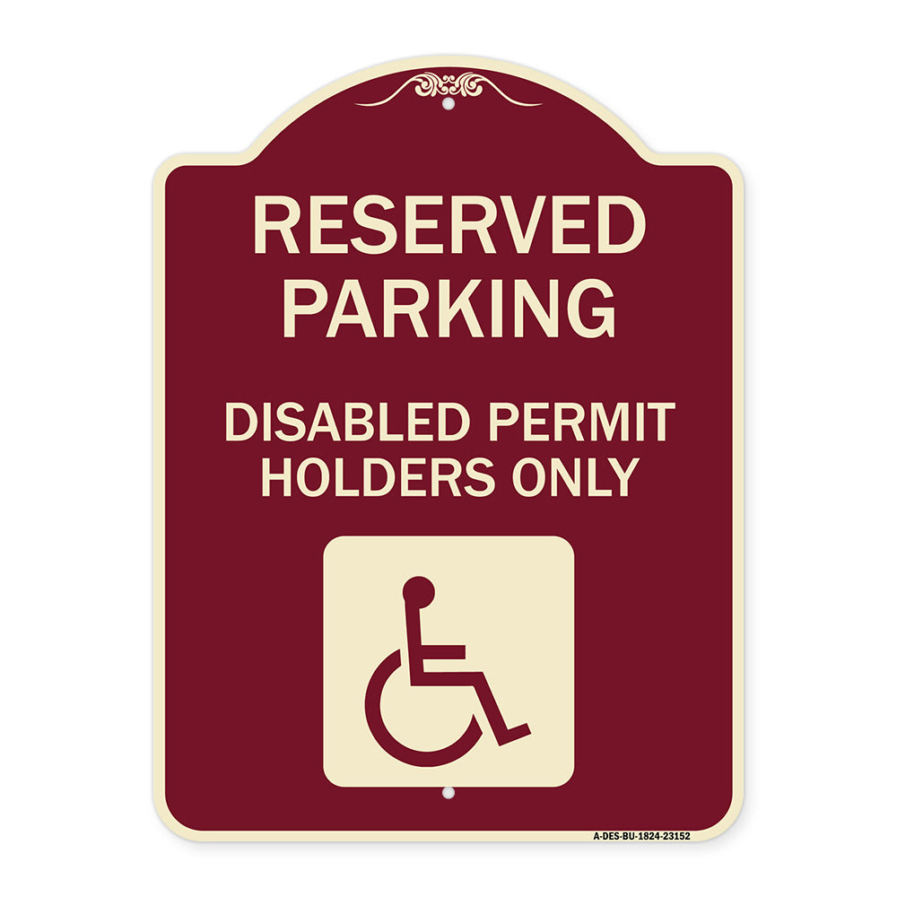 Reserved Parking - Disabled Permit Holders Only (With Updated Access Symbol)
