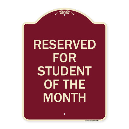 Reserved for Student of the Month