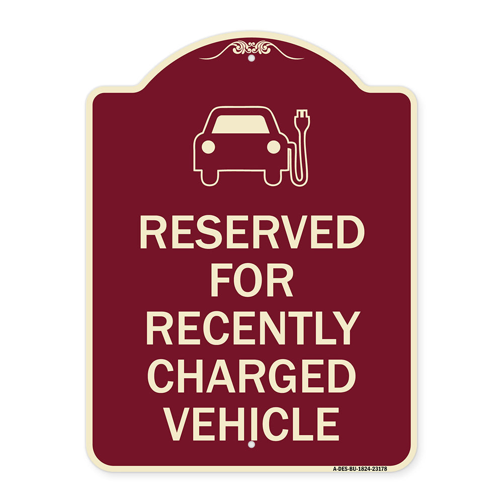 Reserved for Recently Charged Vehicle with Graphic