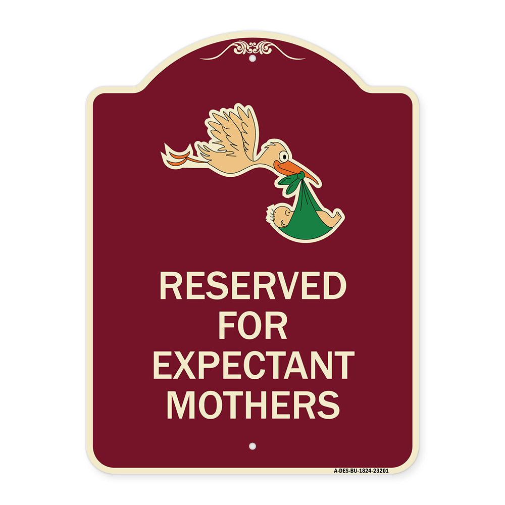 Reserved for Expectant Mothers (With Stork & Baby Graphic)