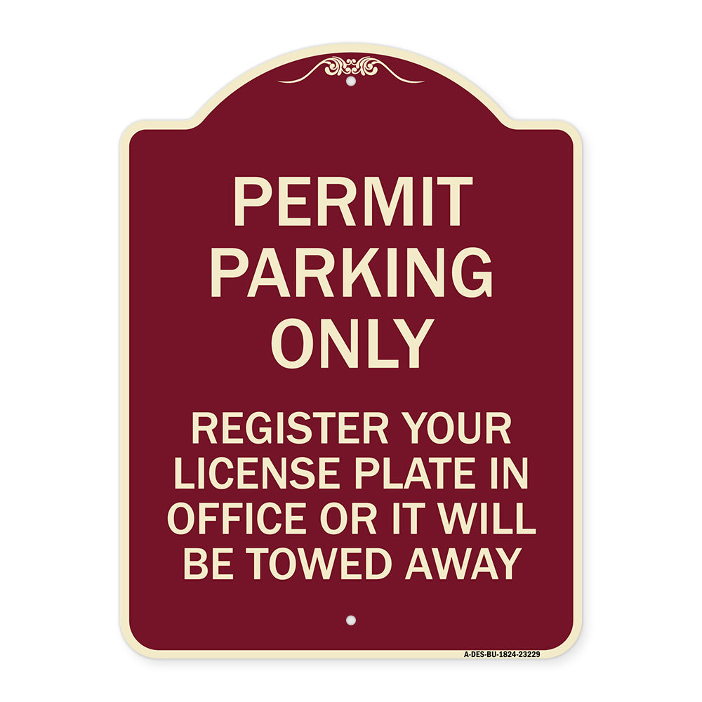 Register Your License Plate in Office or It Will Be Towed Away