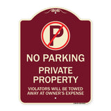 Private Property Violators Towed Away at Owner Expense with No Parking Symbol
