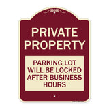 Private Property Parking Lot Will Be Locked After Business Hours