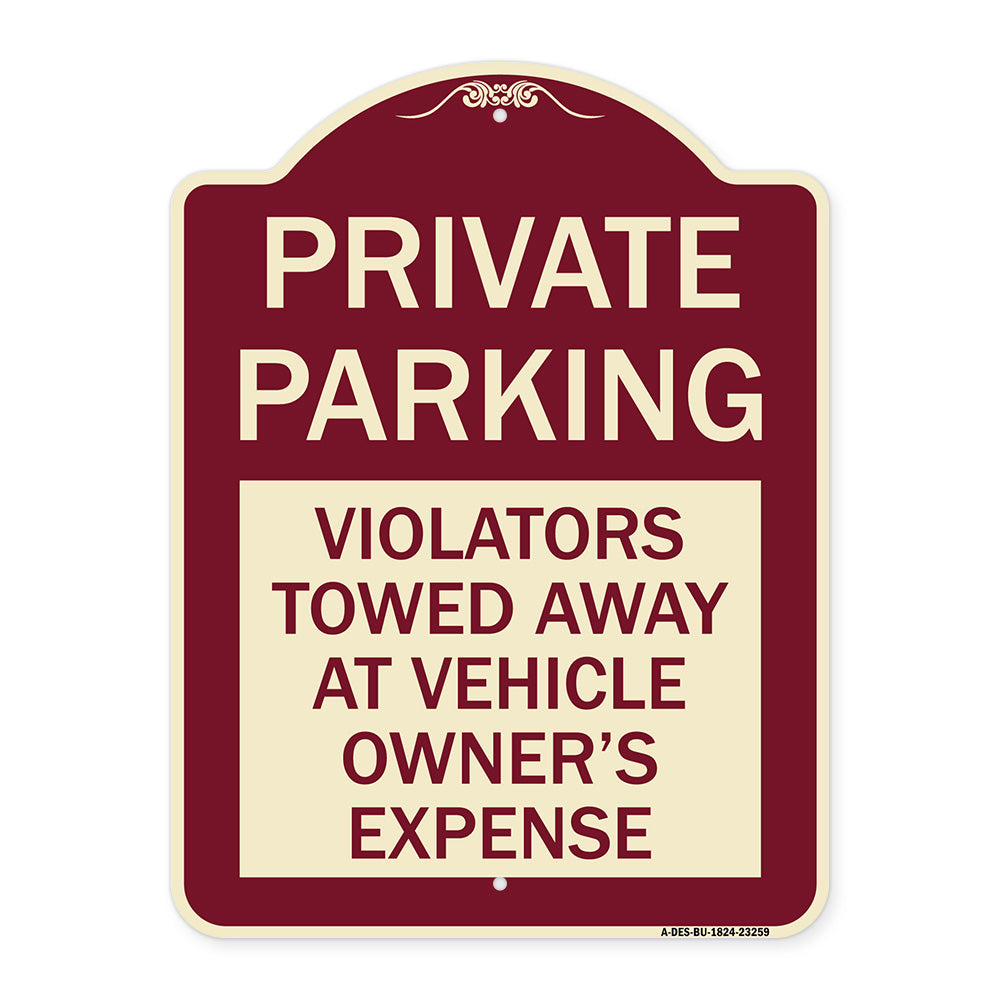 Private Parking Violators Towed Away at Vehicle Owner's Expense