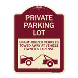 Private Parking Lot Unauthorized Vehicles Towed at Owner Expense
