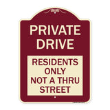 Private Drive Sign Private Drive - Residents Only Not A Thru Street