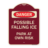 Possible Falling Ice - Park at Own Risk