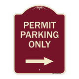 Permit Parking Only (With Right Arrow)