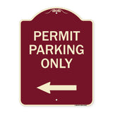 Permit Parking Only (With Left Arrow)