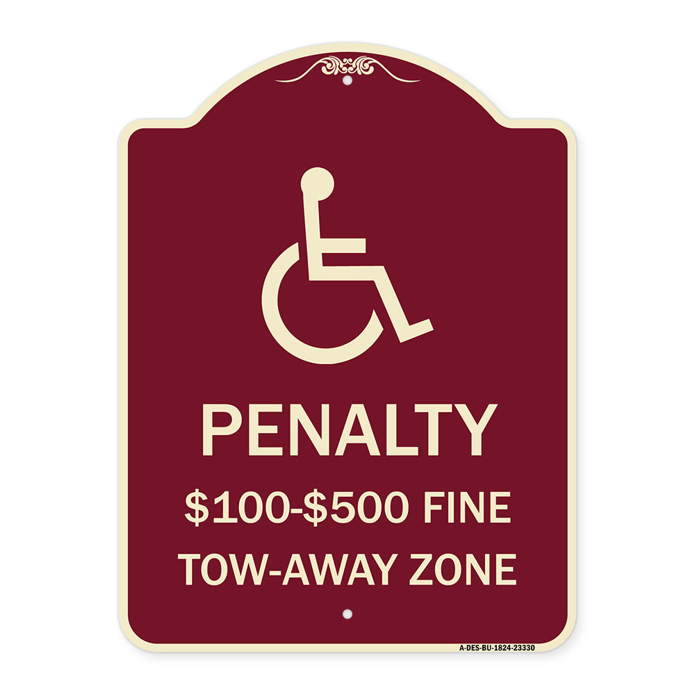 Penalty - $100 - $500 Fine - Tow-Away Zone