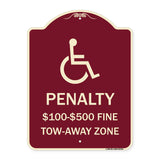 Penalty - $100 - $500 Fine - Tow-Away Zone