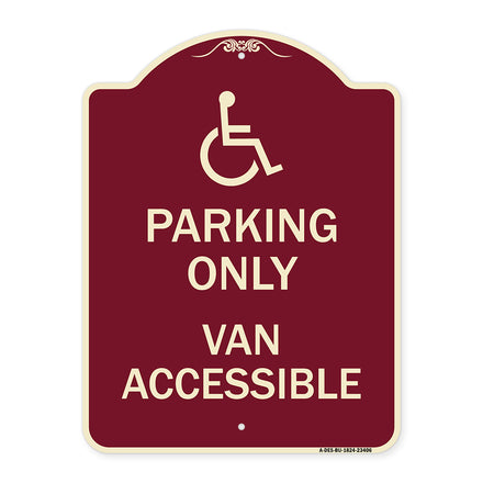 Parking Only Van Accessible (With Graphic)