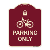 Parking Only (With Cycle and Lock Symbol)