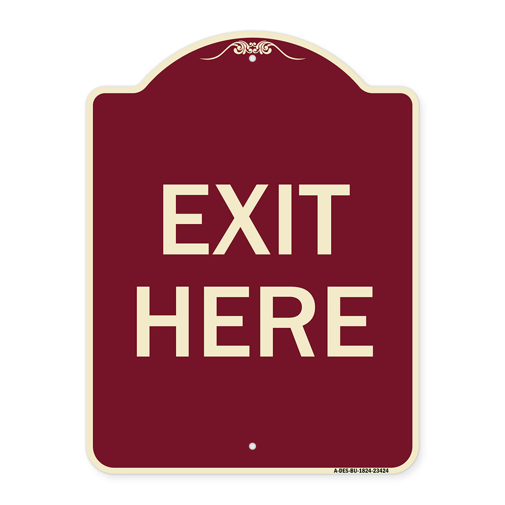Parking Lot Sign Exit Here