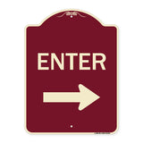 Parking Lot Sign Enter Sign (Right Arrow)