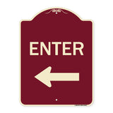 Parking Lot Sign Enter Sign (Left Arrow)