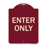 Parking Lot Sign Enter Only
