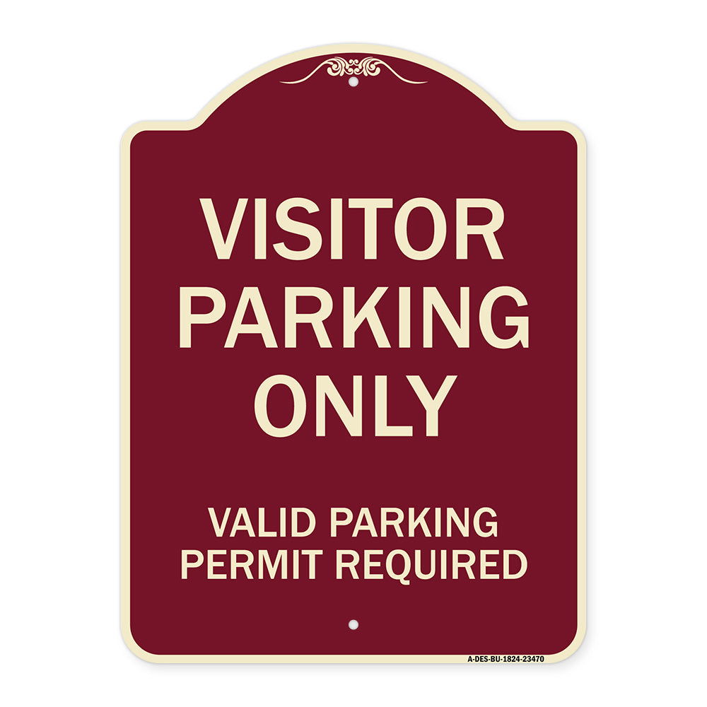 Parking Area Sign Visitors Parking Only - Valid Parking Permit Required
