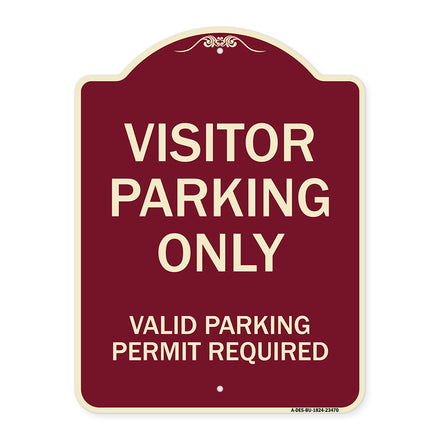 Parking Area Sign Visitors Parking Only - Valid Parking Permit Required