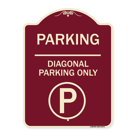 Parking - Diagonal Parking Only (With Parking Symbol)