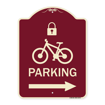 Parking (With Lock Cycle & Right Arrow Symbol)