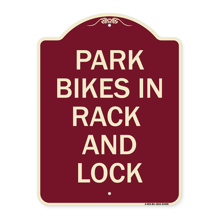 Park All Bikes in Rack and Lock Sign