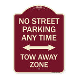 No Street Parking Anytime Tow Away Zone (With Bidirectional Arrow)