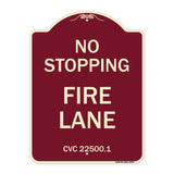 No Stopping Fire Lane - Refer to CVC 22500.1