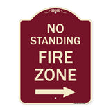 No Standing Fire Zone with Right Arrow