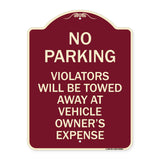 No Parking Violators Towed Away at Owner's Expense