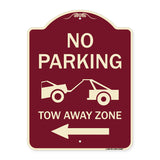 No Parking Tow-Away Zone with Left Arrow