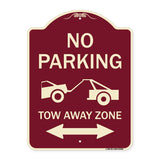 No Parking Tow-Away Zone with Bidirectional Arrow