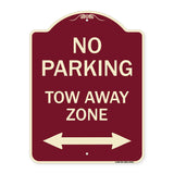 No Parking Tow Away Zone with Bidirectional Arrow