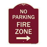 No Parking Fire Zone with Right Arrow