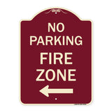 No Parking Fire Zone with Left Arrow