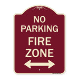 No Parking Fire Zone with Bidirectional Arrow