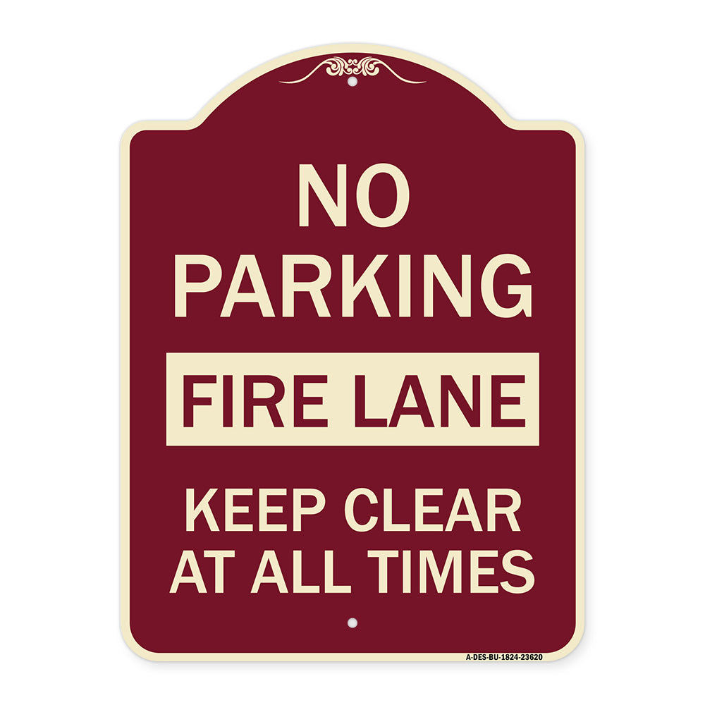 No Parking Fire Lane Keep Clear at All Times