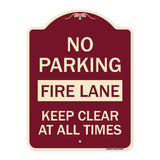 No Parking Fire Lane Keep Clear at All Times