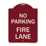 No Parking Fire Lane with Striped Border